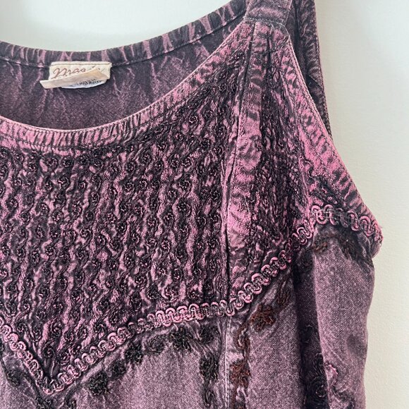 Purple Y2K Patterned Tie-Back mini dress - Picture 3 of 8